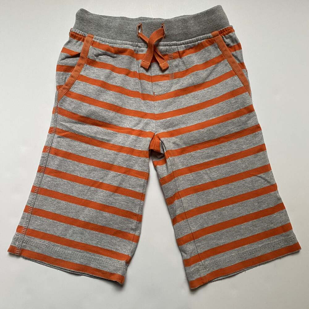 Mini Boden Orange Striped Shorts